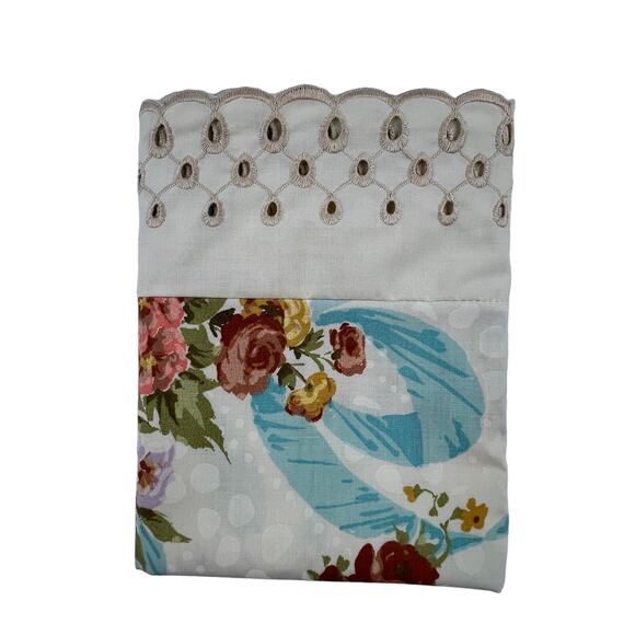Vintage One Springmaid Standard Pillow Case Wondercale Floral Eyelet Ribbon - Picture 1 of 10